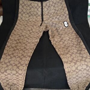 Coach Tan and Black Patterned Joggers